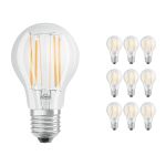 Voordeelpak 10x Ledvance CLASSIC LED E27 Peer Filament Helder 7.5W 1055lm - 827 Zeer Warm Wit | Dimbaar - Vervangt 75W