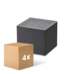 Voordeelpak 4x D'Lite Wandlamp  Elingen Solar Zwart Up & Down - 830 Warm Wit | IP54 - Bewegingssensor